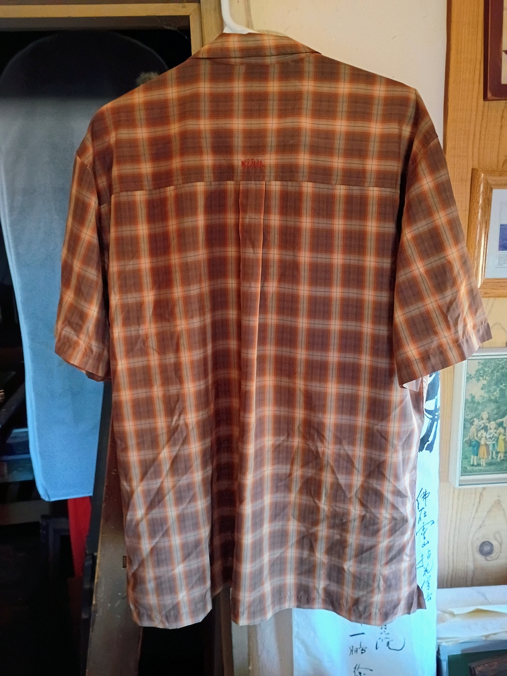 Kuhl Shirt EUC Snap Front Plaid Brown Orange - Picture 2 of 11